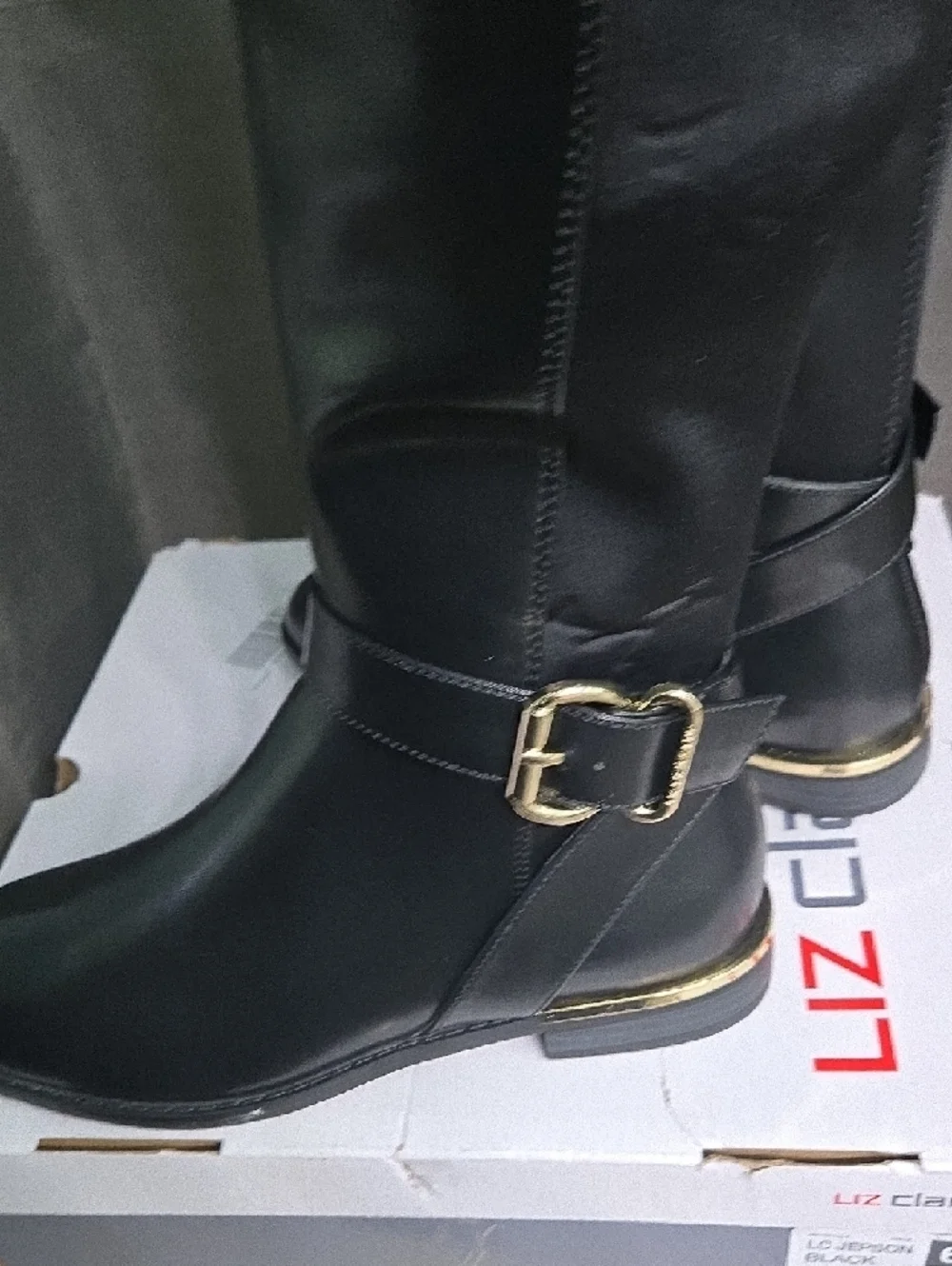 SALE! Liz Claiborne Black Over-the-Knee Buckle Riding Boots